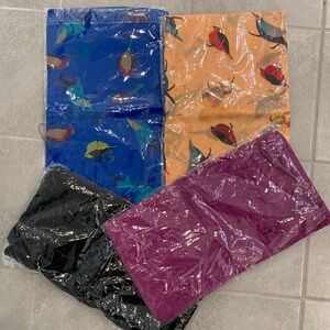 NEW-Scarves/Wraps. Multiple colors, some with bird pattern.